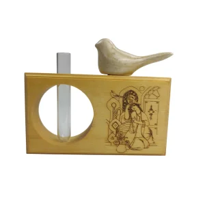 گلدان چوبی شیشه دار کد WD6267