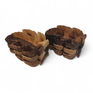 پیاله چوبی طرح برگ خزان کد WD6300