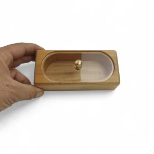 قندان چوبی مستطیل درب پلکسی کد WD6301