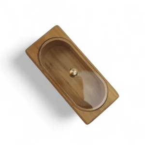 قندان چوبی مستطیل درب پلکسی کد WD6301