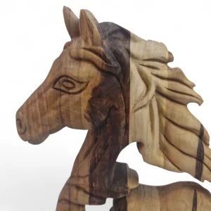 مجسمه اسب و کره اسب چوبی کد WD6313