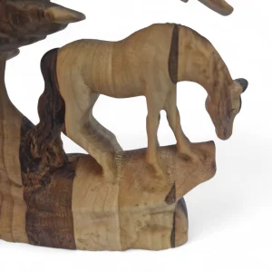 مجسمه اسب و کره اسب چوبی کد WD6313