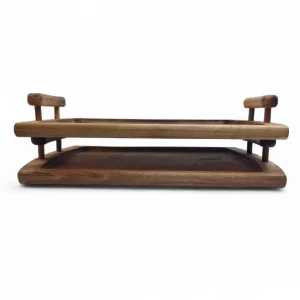 سینی پذیرایی چوبی مستطیل با دسته کد WD6315