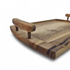 سینی پذیرایی چوبی مستطیل با دسته کد WD6315