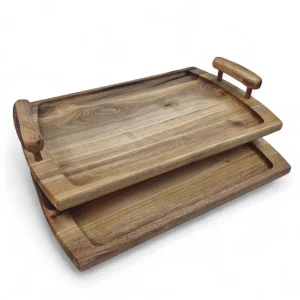 سینی پذیرایی چوبی مستطیل با دسته کد WD6315