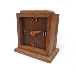 ساعت رومیزی چوبی کلاسیک مربع کد WD6322