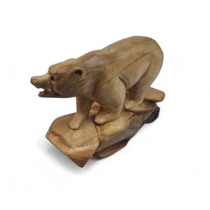 مجسمه چوبی خرس پایه دار کد WD6333