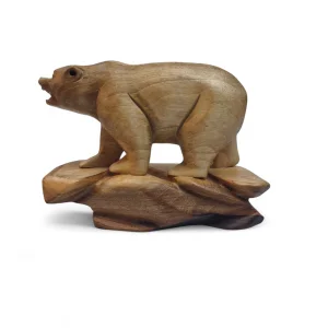 مجسمه چوبی خرس پایه دار کد WD6333