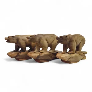 مجسمه چوبی خرس پایه دار کد WD6333