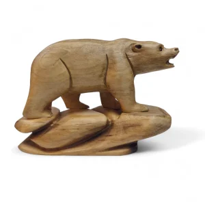 مجسمه چوبی خرس پایه دار کد WD6333