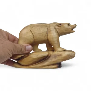مجسمه چوبی خرس پایه دار کد WD6333