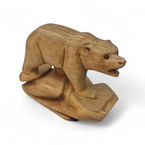 مجسمه چوبی خرس پایه دار کد WD6333