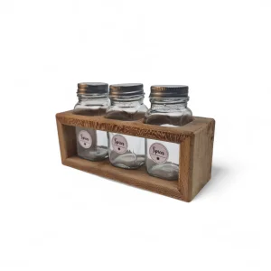 جا ادویه سه تایی چوبی کد WD6339