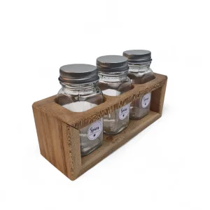 جا ادویه سه تایی چوبی کد WD6339