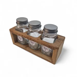 جا ادویه سه تایی چوبی کد WD6339