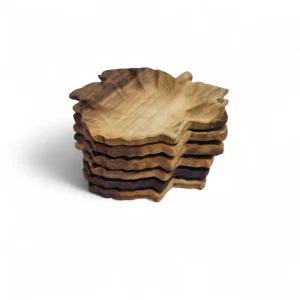 پیاله چوبی طرح برگ خزان کد WD6345