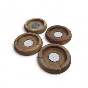 زیر سیگاری چوبی گرد آهن دار کد WD6346