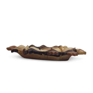 دیس چوبی طرح برگ کد WD6349