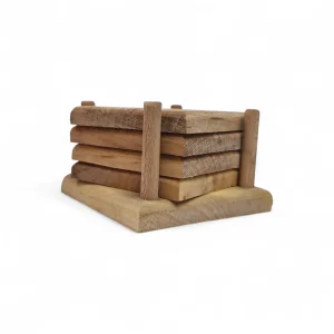 زیر لیوانی چوبی 4 تایی با استند کد WD6357