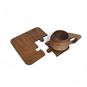 زیر لیوانی چوبی اقتصادی طرح پازل کد WD6367