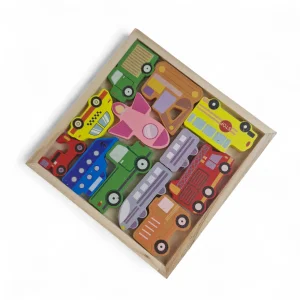 پازل چوبی کودک طرح ماشین کد WD6400