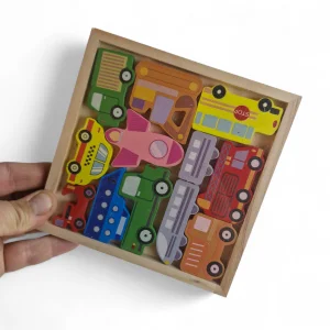 پازل چوبی کودک طرح ماشین کد WD6400