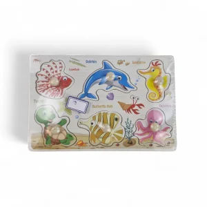 پازل چوبی کودک طرح حیوانات دریایی کد WD6399