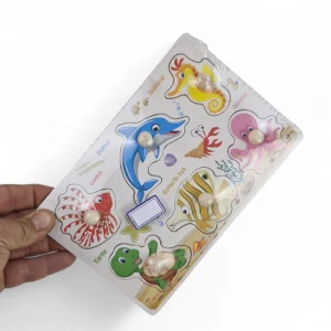 پازل چوبی کودک طرح حیوانات دریایی کد WD6399