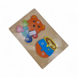 پازل چوبی دو تایی طرح خرس کد WD6392