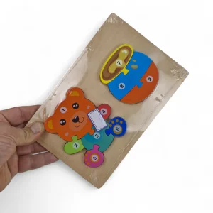 پازل چوبی دو تایی طرح خرس کد WD6392