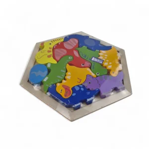 پازل چوبی 6 ضلعی طرح دایناسور کد WD6391