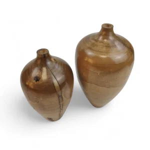 ست دوتایی گلدان چوبی کوزه ای  کد WD6307