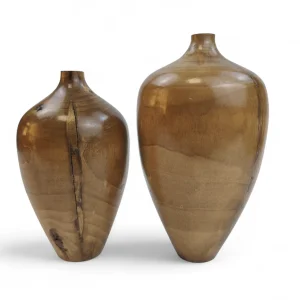 ست دوتایی گلدان چوبی کوزه ای  کد WD6307