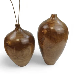 ست دوتایی گلدان چوبی کوزه ای  کد WD6307