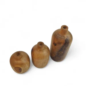 ست سه تایی گلدان چوبی  کد WD6309