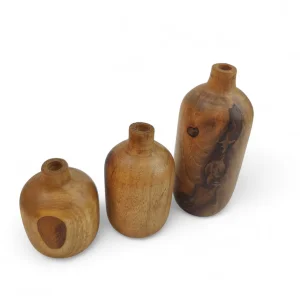 ست سه تایی گلدان چوبی  کد WD6309