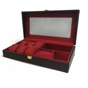 جعبه جواهر و ساعت چرمی آنیل  کد BC5510