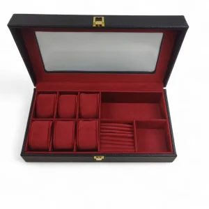 جعبه جواهر و ساعت چرمی آنیل  کد BC5510