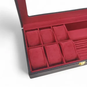 جعبه جواهر و ساعت چرمی آنیل  کد BC5510