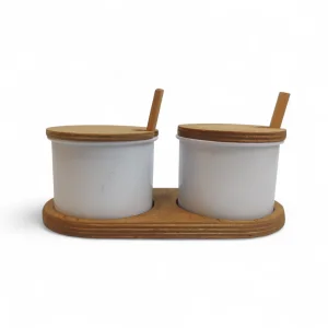 ست جا ادویه دو عددی چوبی کد WD5721