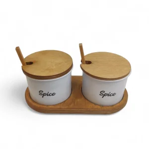 ست جا ادویه دو عددی چوبی کد WD5721