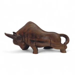 مجسمه چوبی طرح گاومیش  کد WD6253