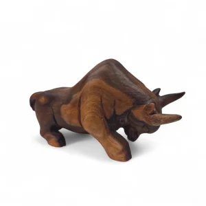 مجسمه چوبی طرح گاومیش  کد WD6253