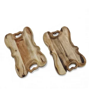 سینی چوبی دفرمه دسته دار کد WD6407