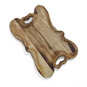 سینی چوبی دفرمه دسته دار کد WD6407