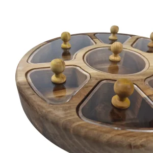 جعبه پذیرایی چوبی گرد 7 خانه کد WD6408