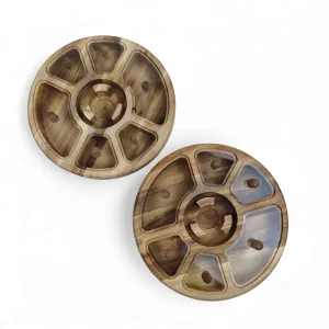 جعبه پذیرایی چوبی گرد 7 خانه با وارمر کد WD6409