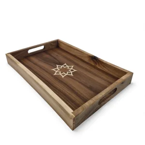 سینی چوبی مستطیل دسته دار  کد WD6416