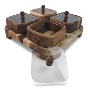 جعبه پذیرایی درب پلکسی مربع پایه دار کد WD6414