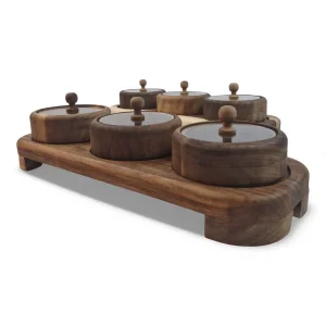 جعبه پذیرایی چوبی گرد درب پلکسی سه خانه کد WD6426